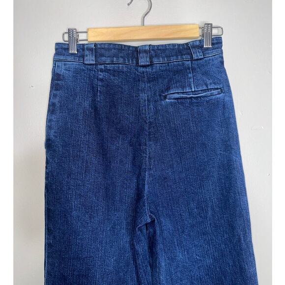 Theory High Rise Wide Leg Structured Denim Pants/Trousers Indigo Blue Size US 4 - Picture 7 of 8
